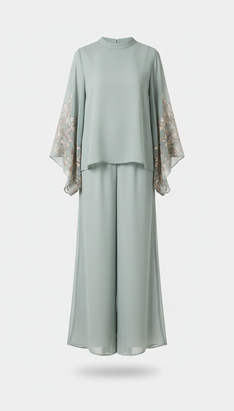 Mist Sage Chiffon Co-Ord Set
