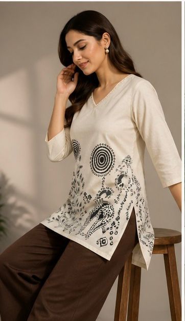 Women Printed Tunic Top | Stylish Casual Tunic for Women | Elegant Daily Wear Long Top
