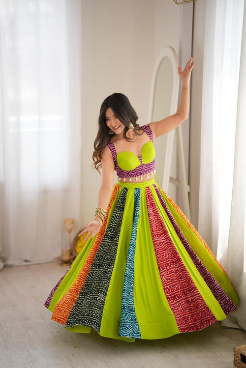 Anarkali Women’s Full Stitched Digital Print Lehenga Choli | Heavy Rayon 6 Meter Grand Flair | Padded Blouse M to 3XL
