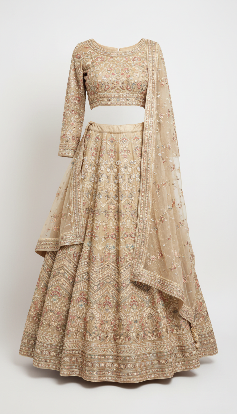 Soft Gold Lehenga Choli With Delicate Embellishment