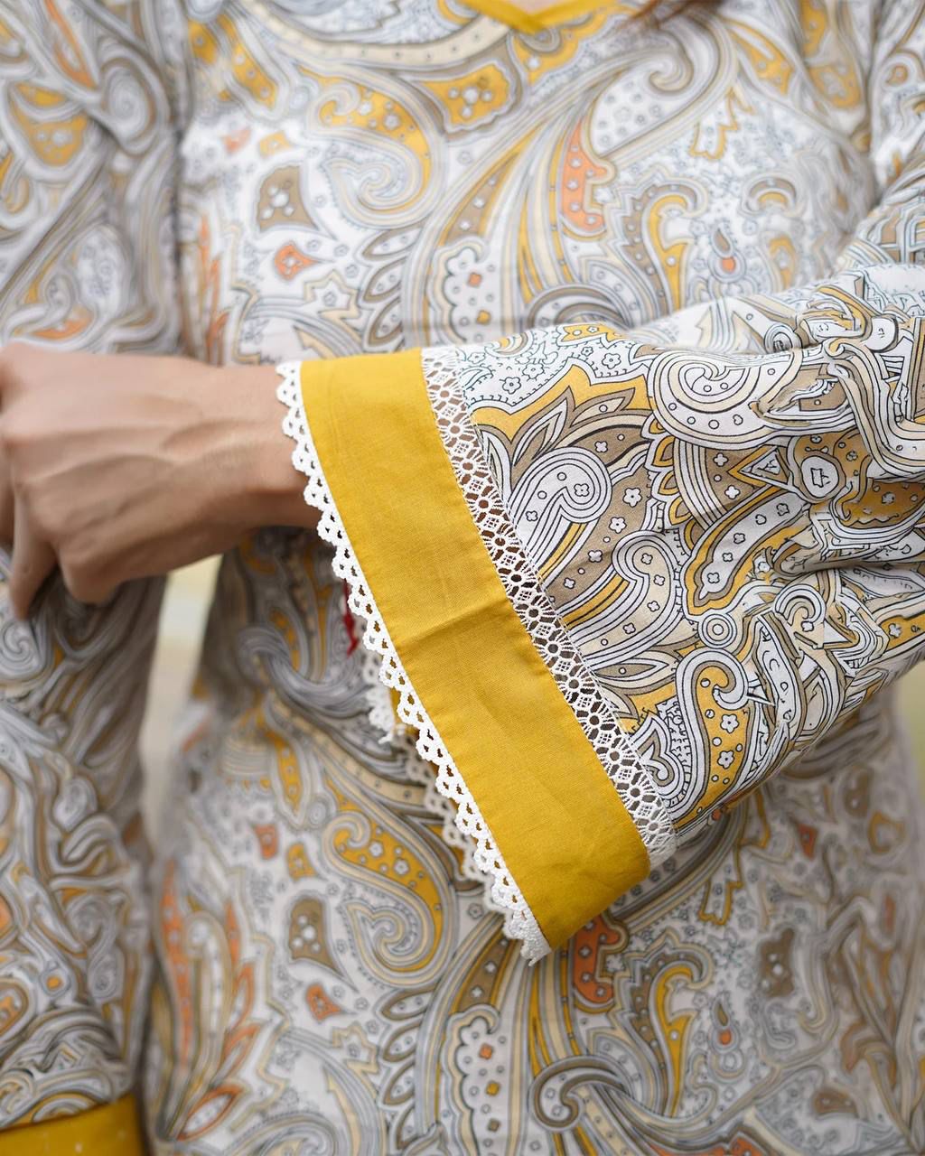 Mustard Yellow Farshi Salwar Suit for Women | Digital Printed Crepe Top with Dupatta - Vastra