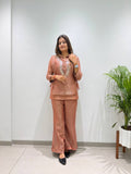 Women’s Salsa Silk Embroidered Shirt, Shrug & Pant Set | Premium 3-Piece Party Wear Co-Ord Set - Vastra